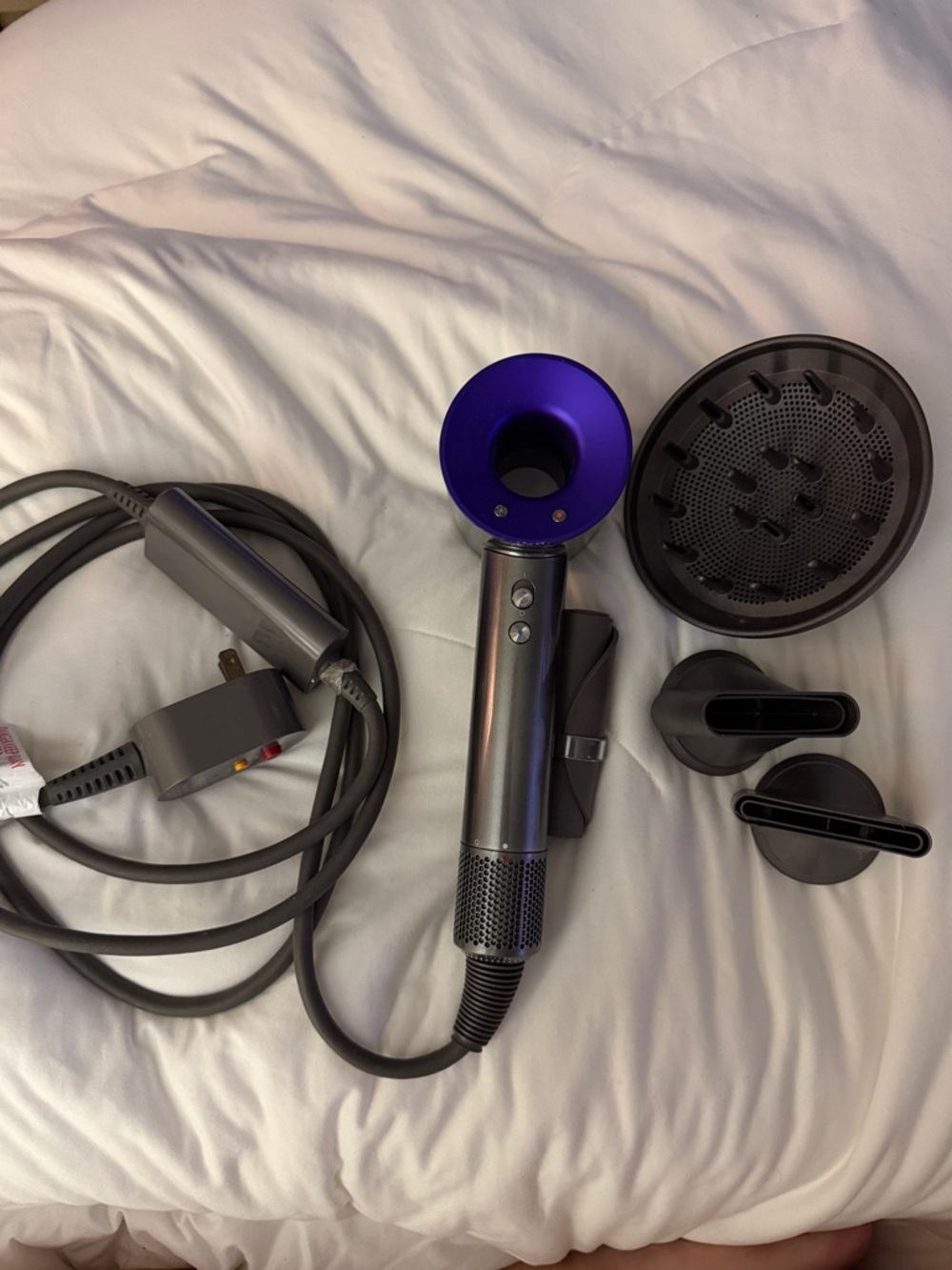 Dyson Supersonic-style Hair Dryer with Attachments - Gunmetal & Purple - Picture 2 of 3